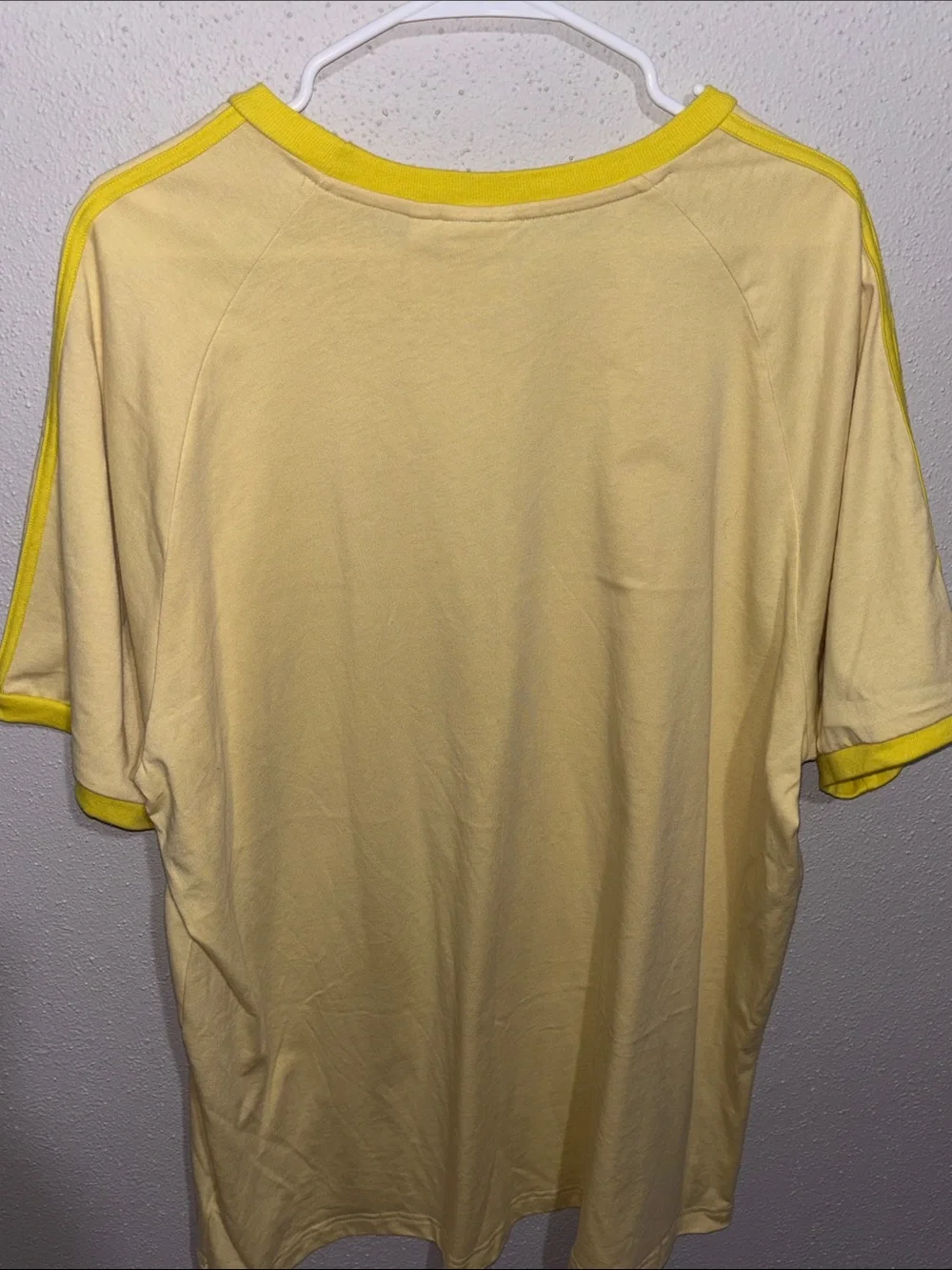 adidas Pale Yellow Tee with Bright Yellow Trim